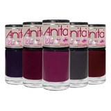 Kit Esmalte Anita Coleção 10 Anos Cremoso Lançamento 5 Cores