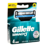 Pack 4 Repuestos Para Afeitar Gillette Mach 3