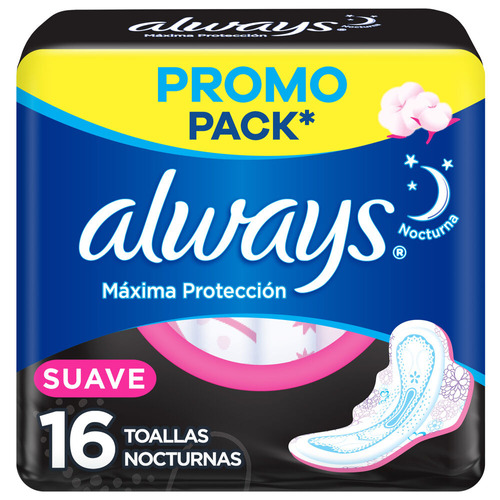 Toallas Femeninas Always Noche Suave Maxima Protección 16und