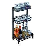 Organizador Cocina Rack 3 Niveles Multifuncional Color Negro