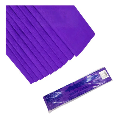 Paquete De 10 Papel Crepe Un Color Pascua 200cm X 50cm Color Morado