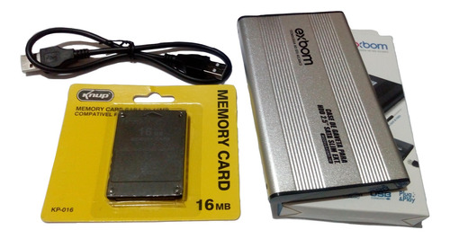 Kit Opl - Memory Card Com 16mb + Hd De 500gb Externo