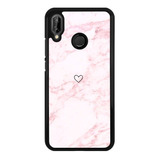 Funda Protector Para Huawei Marmol Rosa Tumblr Corazon