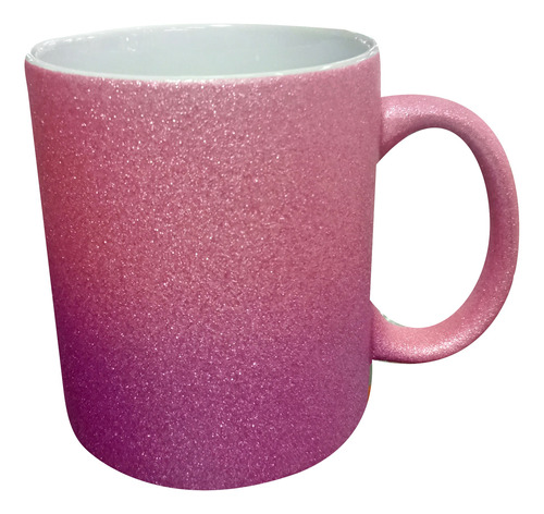 Mug Glitter Bicolor Para Sublimar X6 Unidades. Mirellado