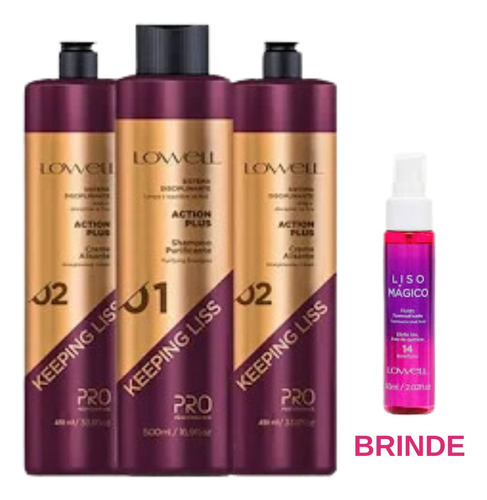 Lowell Keeping Liss Progr. Kit 1sh 500ml+2creme 450ml+brinde