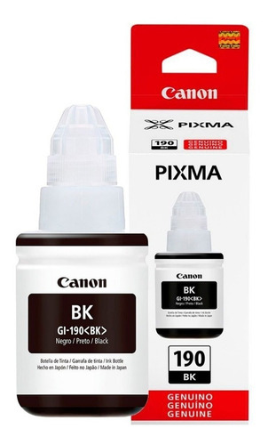 Canon Tinta Gi-190 Bk Botella De Tinta Negra Con 135ml