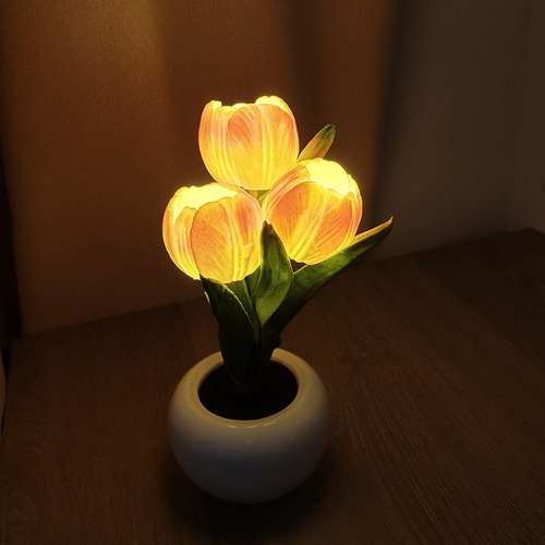 Lámpara De Maceta De Tulipán De Simulación De Linterna De Ce
