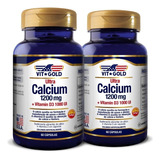 Ultra Cálcio 1200mg Vitamina D3 1000ui Vitgold Kit2x 60 Cáps