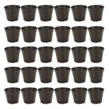 30 Mini Vaso Pote 7 - 150ml Plástico N7 Preto Muda Atacado