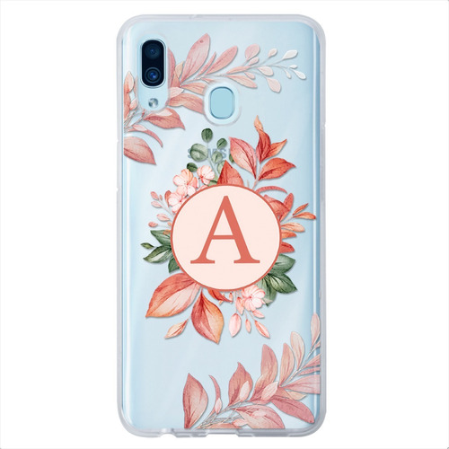 Funda Galaxy Flores Antigolpes Personalizada Con Tu Inicial