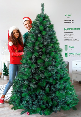 Arbol Pino Navidad Artificial Breton 1.90 M Verde Doble Rama