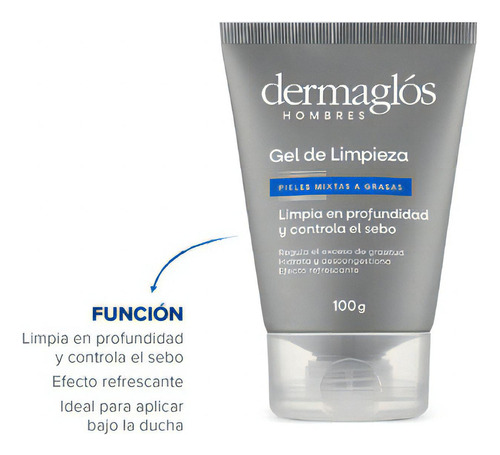 Gel De Limpieza Dermaglós Hombres Refrescante 100gr