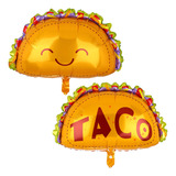 2 Pcs México Taco Big Mylar Foil Balloon Mexicano Final Fies