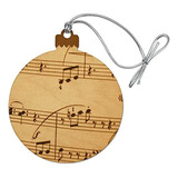 Notas Música Partitura Músico Madera Árbol De Navidad Adorno