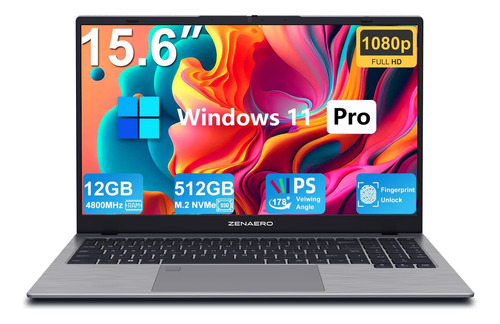 Computadora Portátil Zenaero 15.6 Windows 11 Pro 12 Gb De Ra