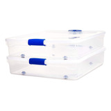 Homz Plastic Underbed Storage, Stackable Storage Bins