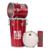 Kit P/ Samba Music Rebolo, Repique, Reco-reco, Pandeiro Red