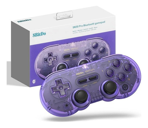 Joystick Controle 8bitdo Sn30 Pro Roxo Cristal C62rt