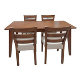 Comedor De Madera Maciza Cuatro Puestos Roma