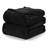 Manta De Cama Queen Cozylux Fleece, Negro, 90x90 Pulgadas