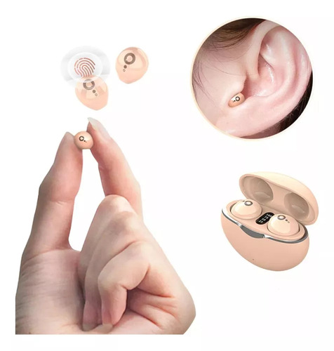 Audifonos Inalambricos Mini S800 Bluetooth Invisibles Bt 5.3 Compatible iPhone Y Android In-ear Rosa 