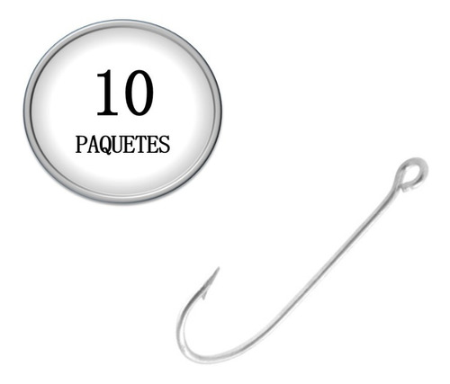 10 Paquetes Anzuelo #10 Caja 100pzas Wolfox