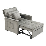 Sofa Cama Individual Reclinable 3 En 1 Griscl Ajustable