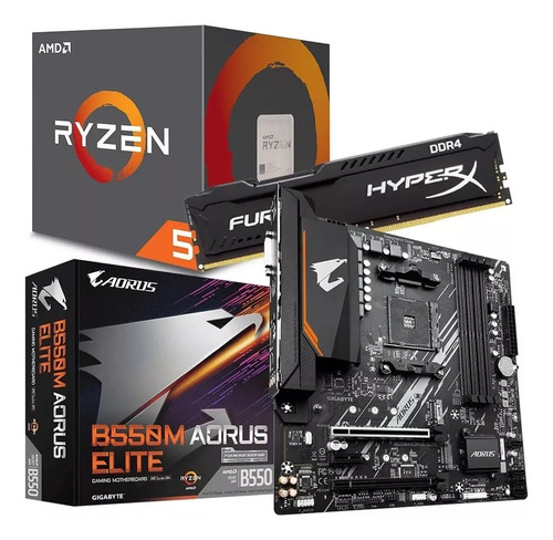 Kit Amd Ryzen 5 5600gt  + Gigabyte B550m Aorus Elite + 16gb 