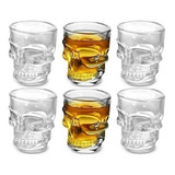 6 Copas Calavera Vaso Bedida Tragos Fiestas Halloween Licor 