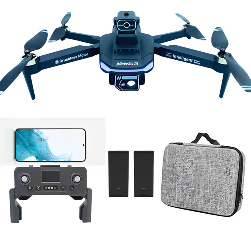 Drone Plegable Wifi Camara 1080 Doble Bateria + Estuche