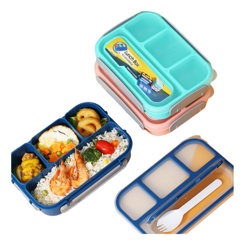 Vianda Lunch Box Msure 4 Divisiones Con Cubierto