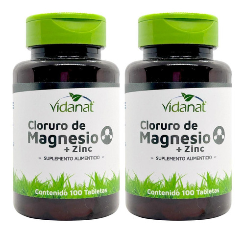 Cloruro De Magnesio Zinc 100 Tabletas Vidanat 2 Pzs