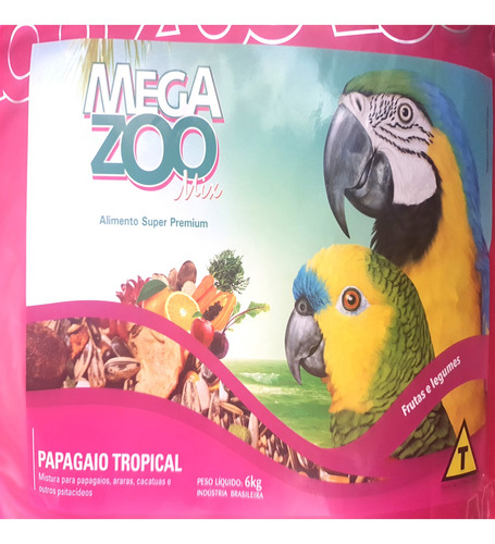 Ração Megazoo Mix Papagaio Tropical 6kg