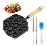 Sartén Takoyaki De Aluminio Antiadherente Con Utensilio