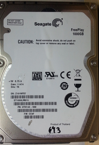 Disco Seagate St1000lm010 1tb Sata 2.5 - 643 Recuperodatos