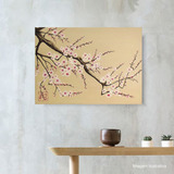 Quadro Minimalista Sakura Flor Cerejeira Pintado À Mão 40x30