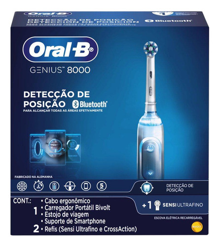 Escova Elétrica Oral-b Genius 8000+2 Refis Ultrafino E Cross