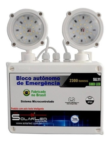 Solarled Sll11 Luminária De Emergência Led Com Bateria Recarregável 24w 90v/240v