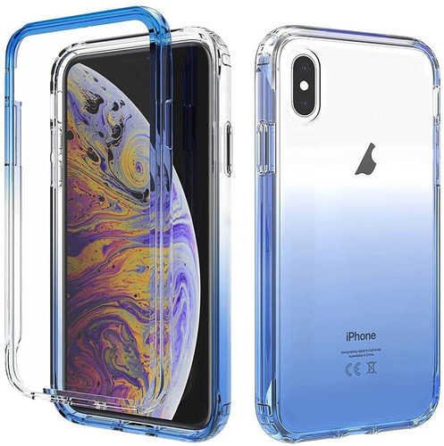 Funda Transparente Bicolor Protector Uso Rudo Para iPhone XR