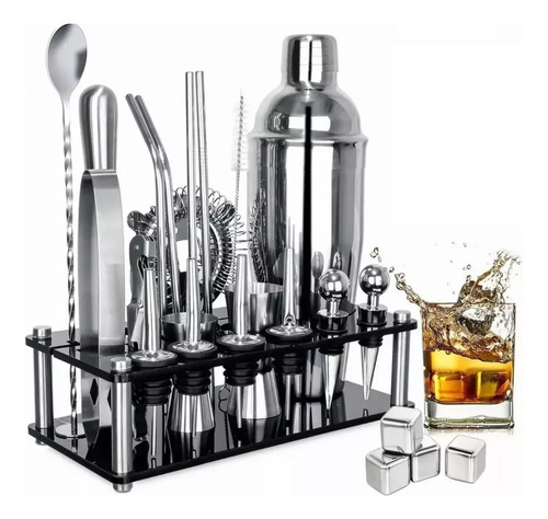 Kit De Cocteleria Bartender Utensilios Shaker Cocktail 25pcs