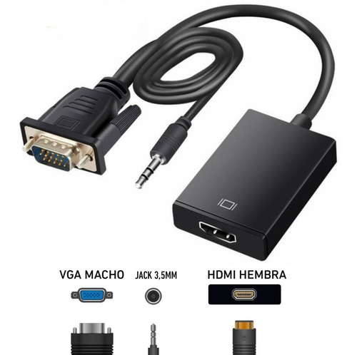 Convertidor Vga A Hdmi Full Hd