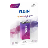 Bateria Elgin Recarregável 9v / 250mah / Rosa E Roxa Com Nf