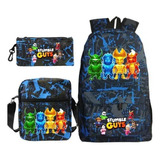 Mochila Infantil Stumble Guys, Conjunto De 3 Peças, Bolsas A