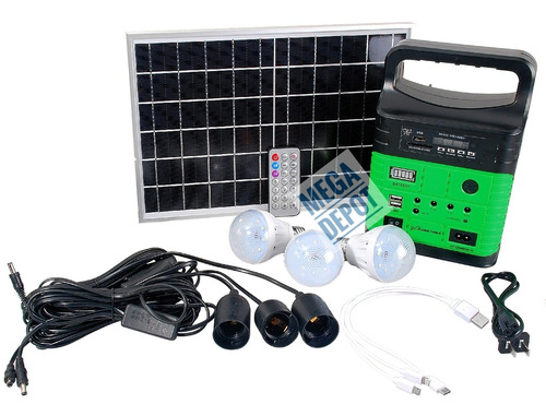 Panel Solar Focos Bocina Bluetooth Radio Mp3 Linterna 02710 