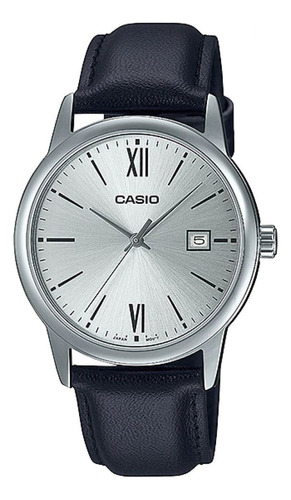 Reloj Casio Mtpv002l-7b3udf Cuarzo Hombre Color De La Correa Negro Color Del Bisel Plateado Color Del Fondo Blanco