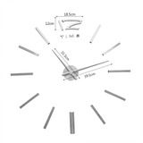 Espejo De Lujo Moderno Bricolaje Grande Reloj De Pared Pegat