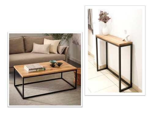 Combo De Mesa De Centro Y Credenza By Green Life Muebles