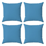 Kit 4 Capas Almofadas Decorativas Lisas 45x45 Id Decor Cor 15 Azul Bebê