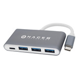 Adaptador Tipo C Hub 4 Puertos En 1 -  Usb 3.0 + Pd