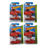 4 Camionetas Iguales Hot Wheels Pick Up Chevy 52 Roja 2015